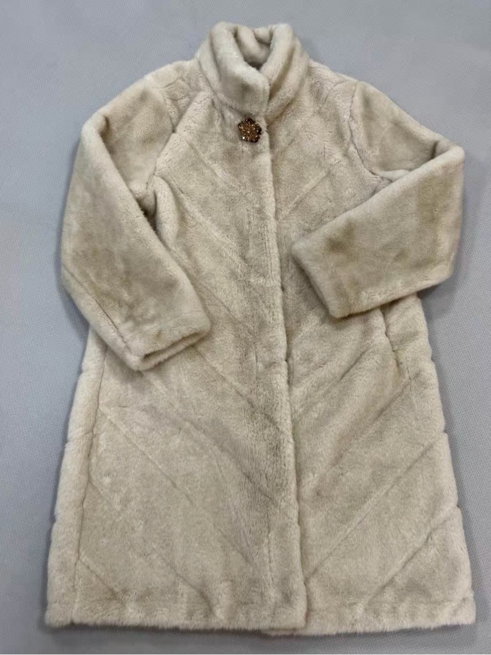 Quiet Luxury Plush Faux Fur Coat with Suede Lining – XL